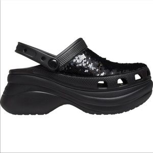 CROCS Bae Sequin Platform Clogs